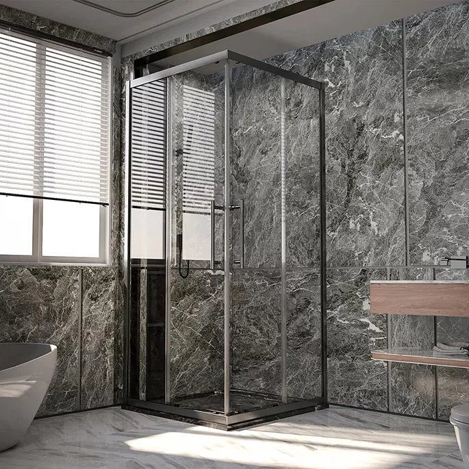 Душевой уголок Veconi Premium Trento PTC-20GR 80x80, профиль брашированный графит, стекло прозрачное Sancos — официальный сайт