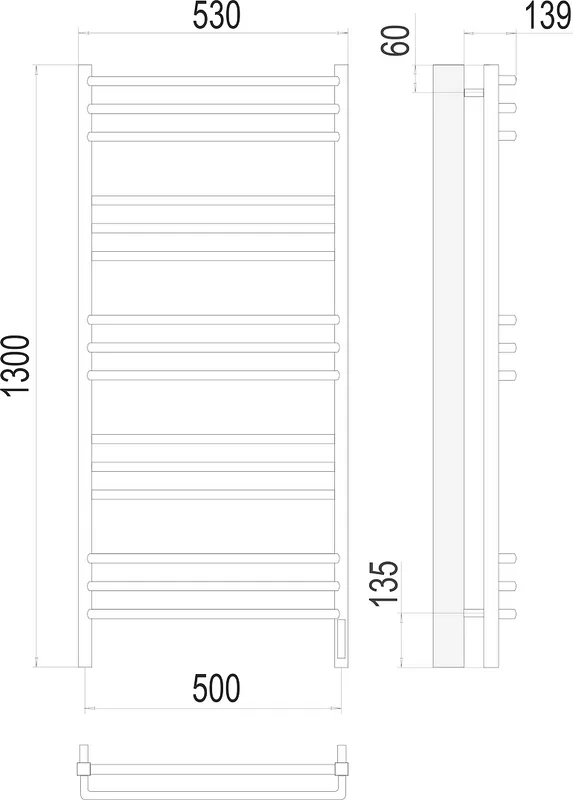 Полотенцесушитель электрический Terminus Соренто П15 0 500х130 Sancos — официальный сайт