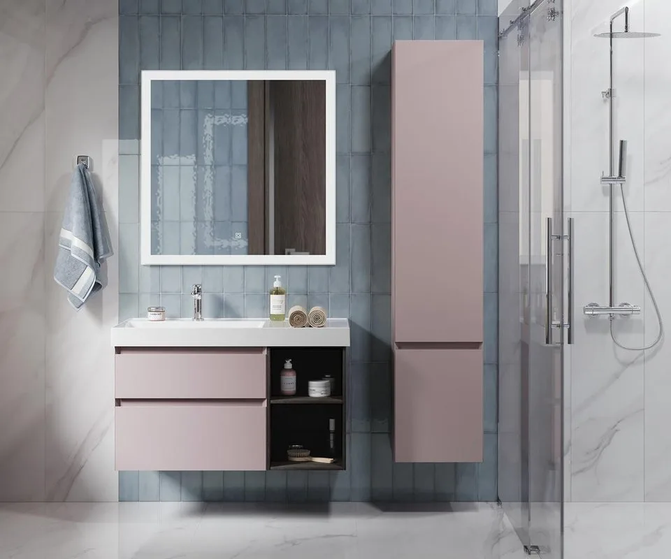 Шкаф-пенал для ванной KERAMA MARAZZI Cubo 165 R мальва матовый Sancos — официальный сайт