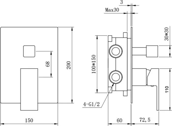 Душевой комплект Berges Figure 2S 071031, С ВНУТРЕННЕЙ ЧАСТЬЮ, хром Sancos — официальный сайт