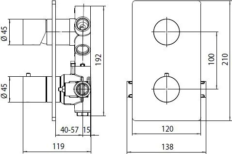 Термостатический смеситель встраиваемый Bossini OKI Z00002.030 для душа, хром Sancos — официальный сайт