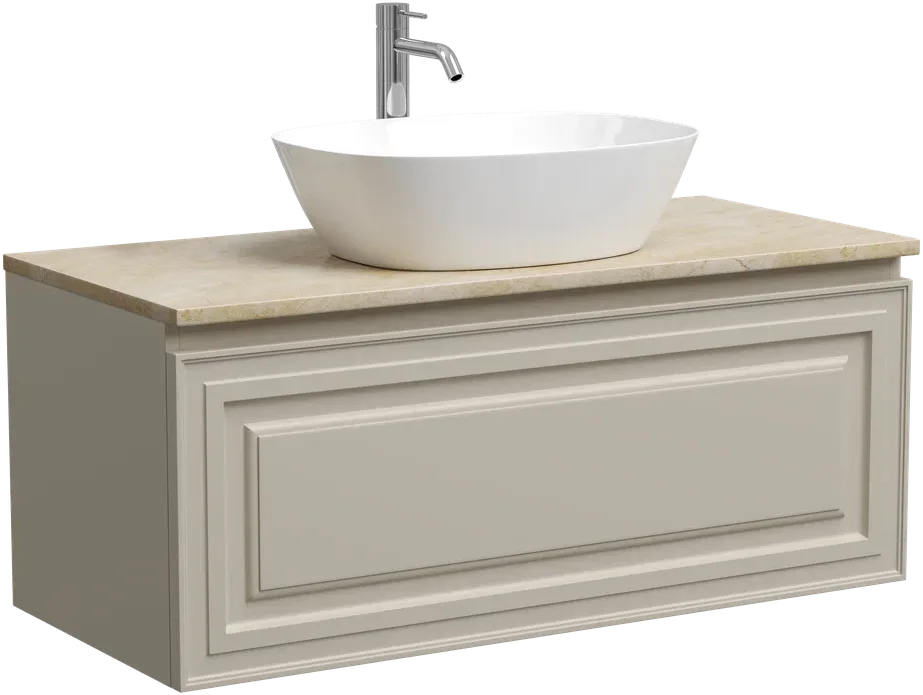Тумба с раковиной Sancos Very 100 см, beige soft, столешница бежевая, раковина CN5005 Sancos — официальный сайт