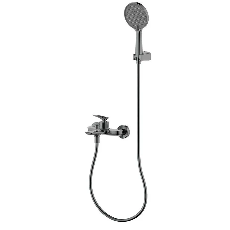 Смеситель для ванны с душевым гарнитуром, метал Gun metal, AQUAme Como AQM6512GM Sancos — официальный сайт