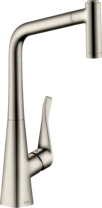 Смеситель для кухни Hansgrohe Metris M71 14780800 сталь Sancos — официальный сайт
