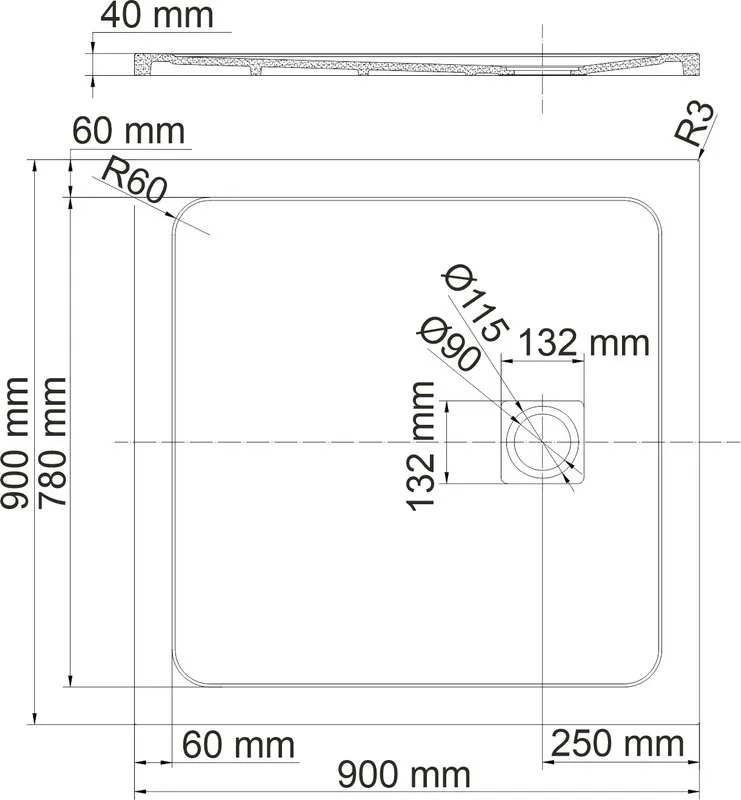 Поддон для душа Wasserkraft Rhin 44T03 90x90 Sancos — официальный сайт