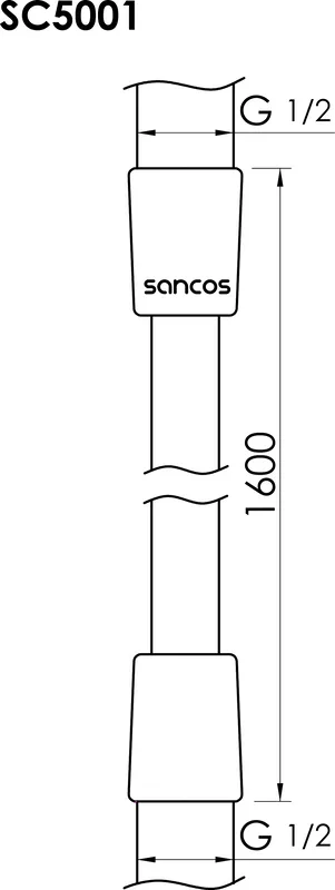 Душевой шланг Sancos SC5001CH, 160 см, хром Sancos — официальный сайт
