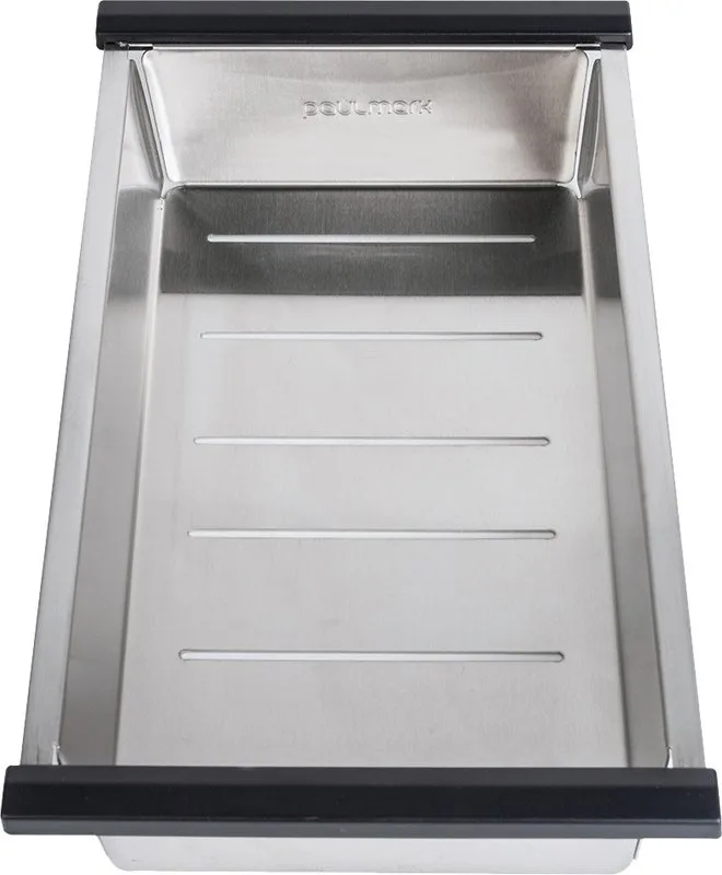 Мойка кухонная Paulmark Stepia PM115951-WH+A375-BS с коландером, белая Sancos — официальный сайт