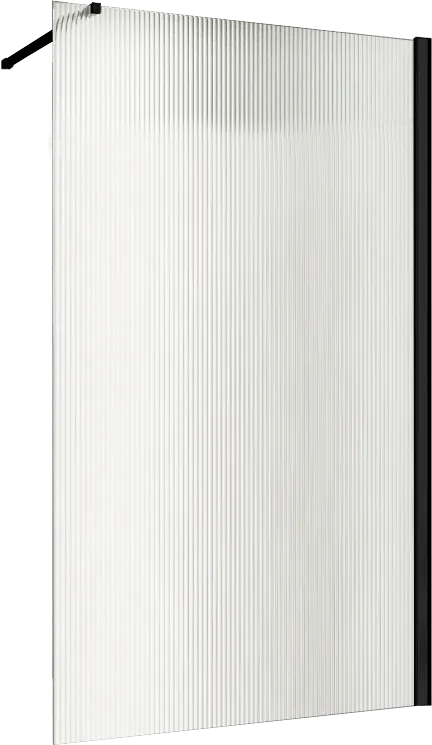 Душевая перегородка Abber Immer Offen AG61091R8 90 см, профиль черный, стекло рифленое Sancos — официальный сайт
