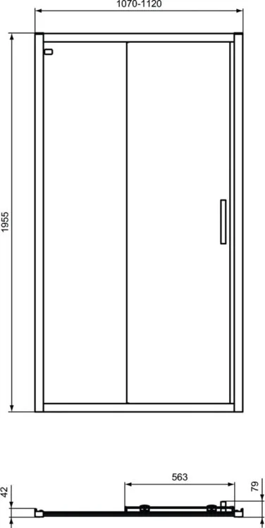 Душевая дверь в нишу Ideal Standard Connect 2 110 см, черный шелк Sancos — официальный сайт