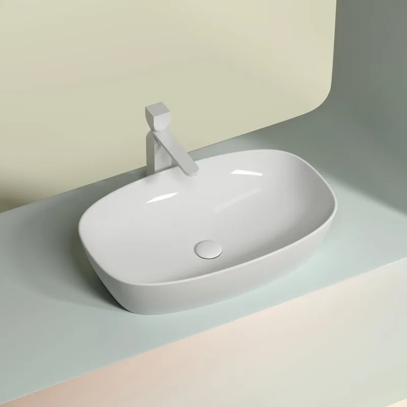 Накладная раковина Ceramicanova Element CN6049 белая глянцевая Sancos — официальный сайт