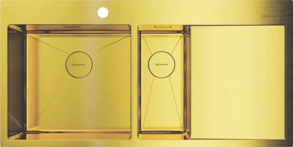 Мойка кухонная Omoikiri Akisame 100-2-LG-L светлое золото