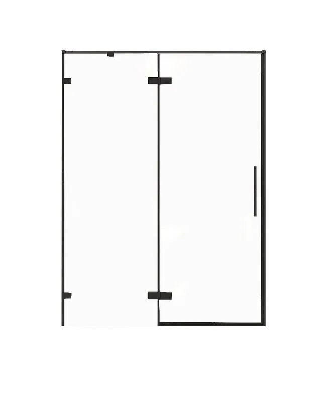 Душевая дверь в нишу Veconi Premium Alassio B 150x200, профиль матовый черный, стекло прозрачное Sancos — официальный сайт