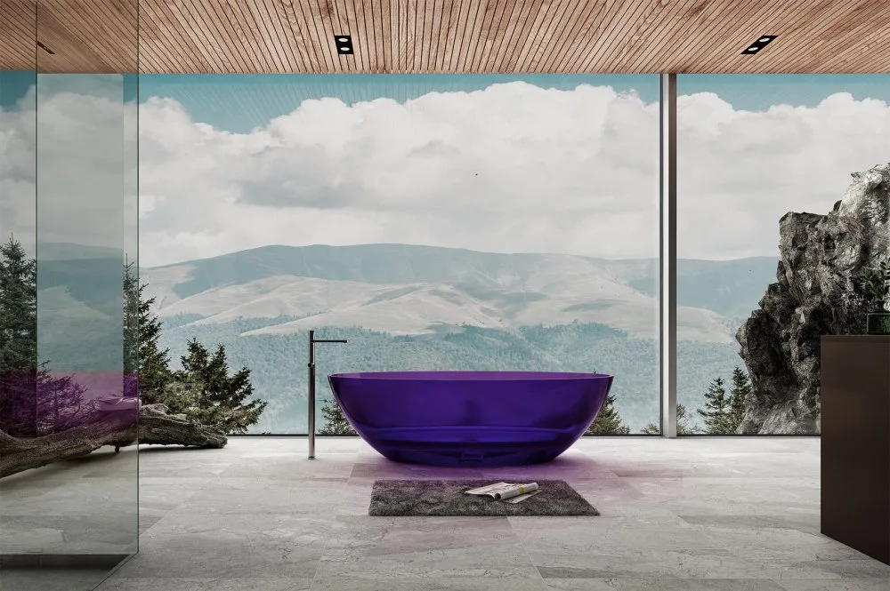 Акриловая ванна Abber Kristall AT9702 Amethyst 180x85 см, отдельностоящая, фиолетовая, овальная, с д Sancos — официальный сайт