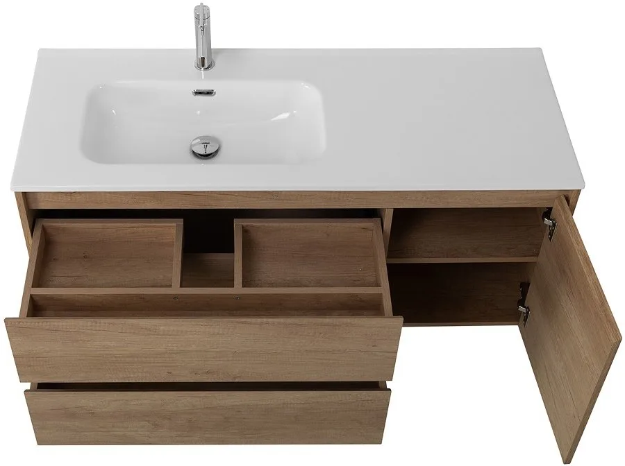 Тумба под раковину без столешницы BelBagno Kraft 120 L, 2 ящика, дверца, rovere nebrasca nature Sancos — официальный сайт