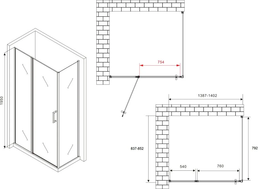 Душевой уголок Abber Sonnenstrand AG04140S-S85 140x85, профиль хром, стекло прозрачное Sancos — официальный сайт