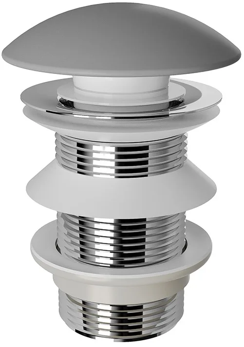 Донный клапан для раковины Aqueduto Ralo RAL0130 push-open, серый матовый Sancos — официальный сайт