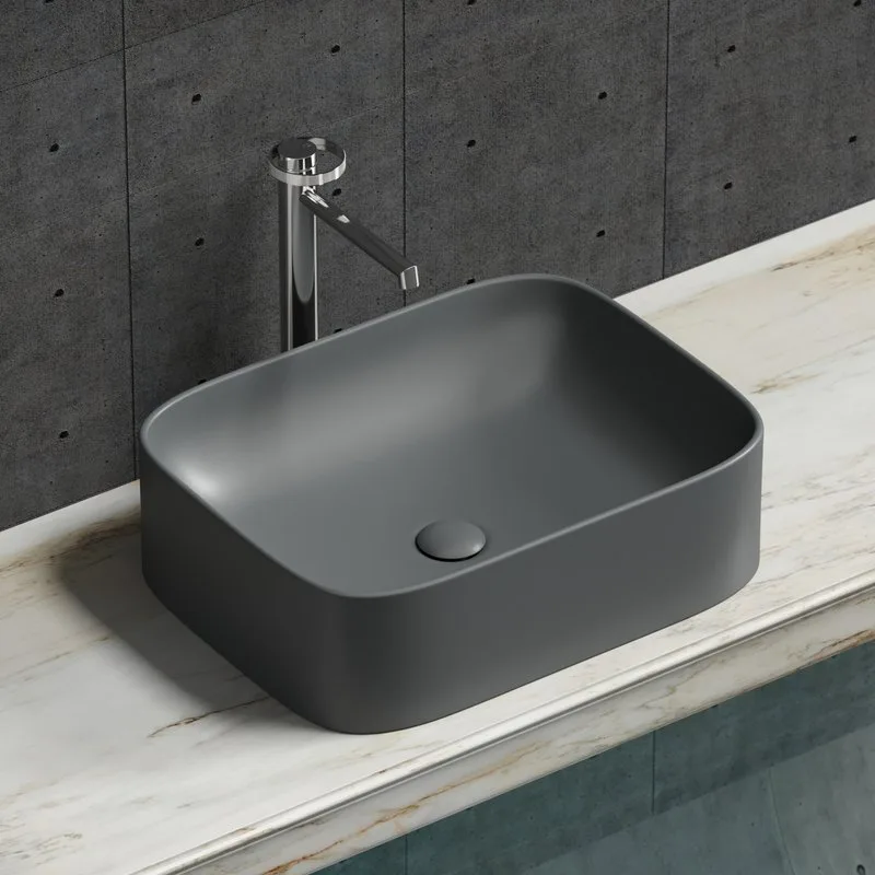 Накладная раковина Ceramicanova Element CN6052MDH темный антрацит матовая Sancos — официальный сайт