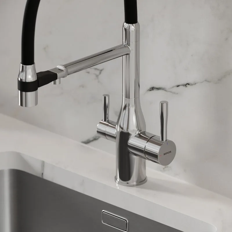 Смеситель для кухни Sancos Garda SC4009CH с гибким изливом, хром Sancos — официальный сайт