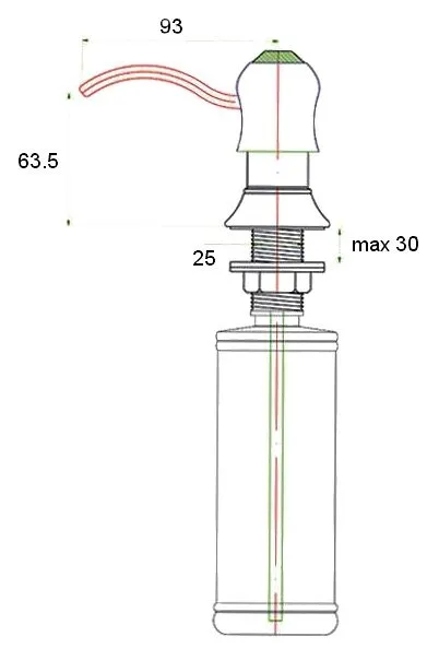 Дозатор для кухонной мойки Zorg ZR-26 хром Sancos — Оригинал