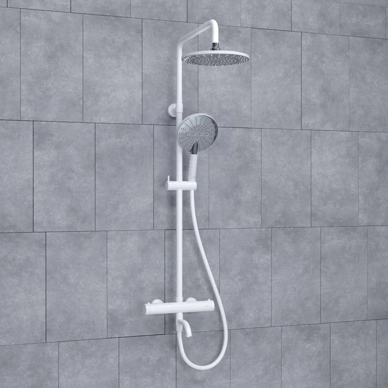 Душевая стойка Wasserkraft Mindel 8500 A188.067.059.WM Thermo, с термостатом, белая Sancos — официальный сайт