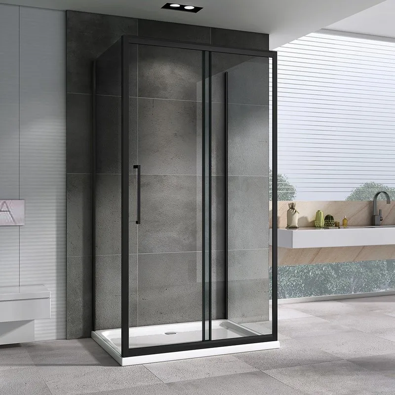 Душевой уголок Abber Schwarzer Diamant AG30120BH-S100B-S100B 120х100, профиль черный, стекло прозрач Sancos — официальный сайт