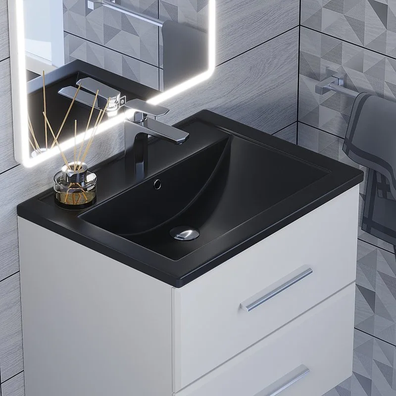 Мебельная раковина Uperwood Foster Quartz 291030053 60 см, матовая черная, уголь Sancos — официальный сайт