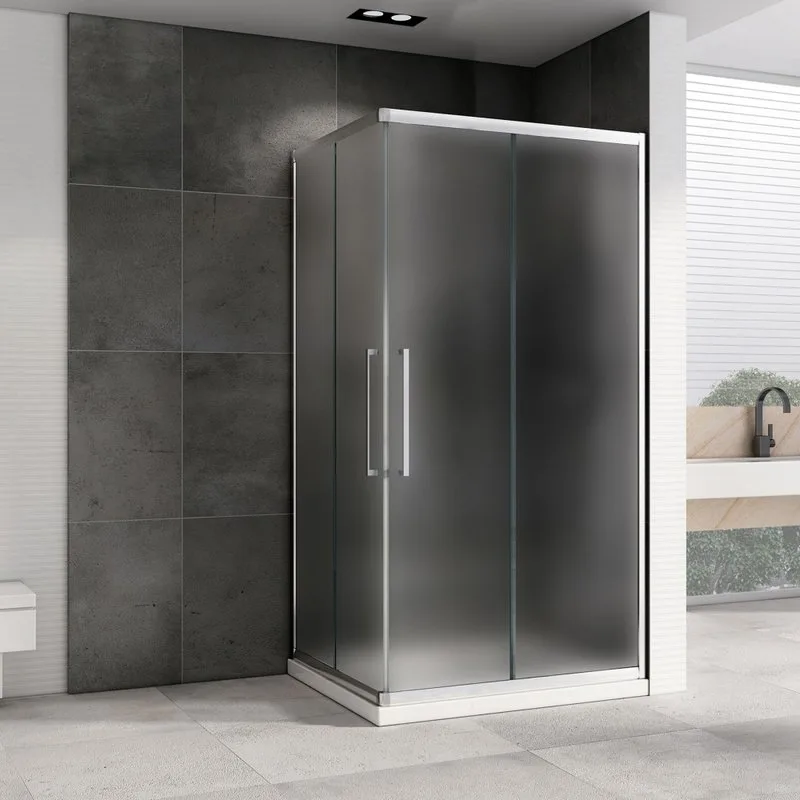 Душевой уголок Abber Schwarzer Diamant AG02129MH 120x90, профиль хром матовый, стекло матовое Sancos — официальный сайт