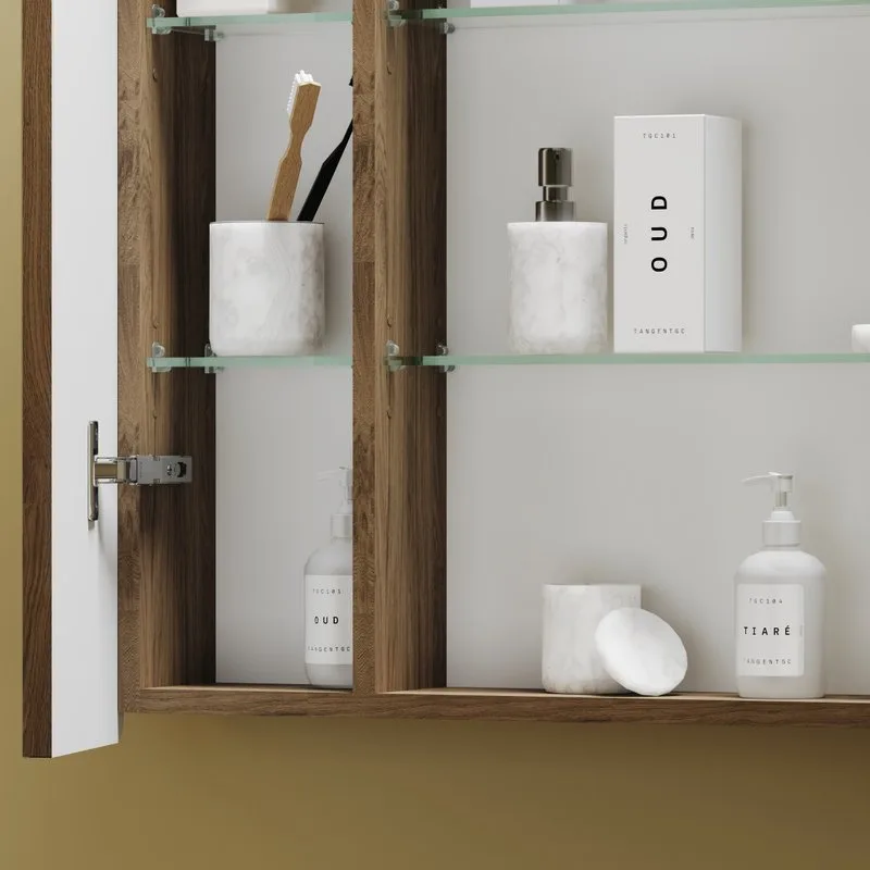 Зеркало-шкаф Sancos Mirror 80 с подсветкой, дуб чарльстон Sancos — официальный сайт