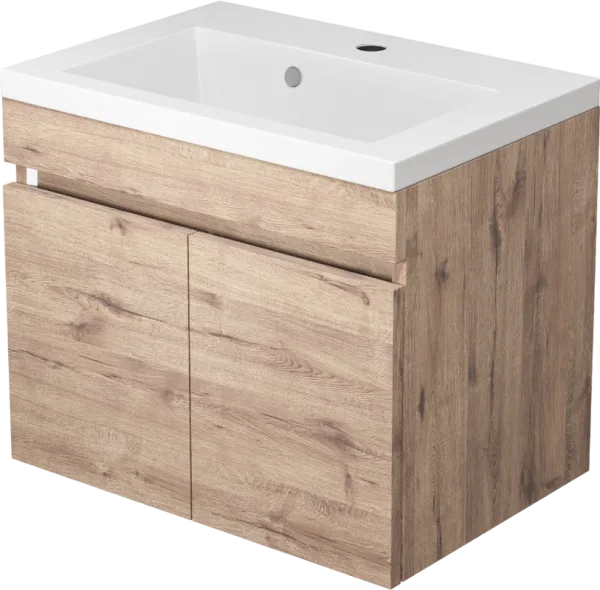 Тумба под раковину без столешницы Uperwood Eva 50 подвесная, 2 дверцы, крафт табачный Sancos — Оригинал