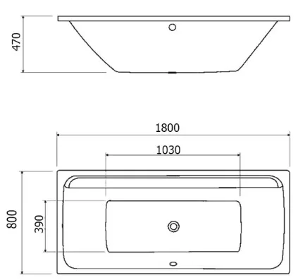 Акриловая ванна ALBA SPA Barselona 2.0 без опоры 180x80 см, пристенная, белая Sancos — официальный сайт