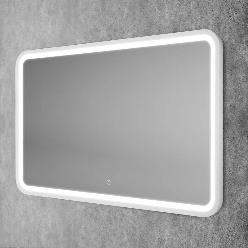 Зеркало Art&Max Genova White 120х80 белое, с LED-подсветкой, 6000К Sancos — официальный сайт