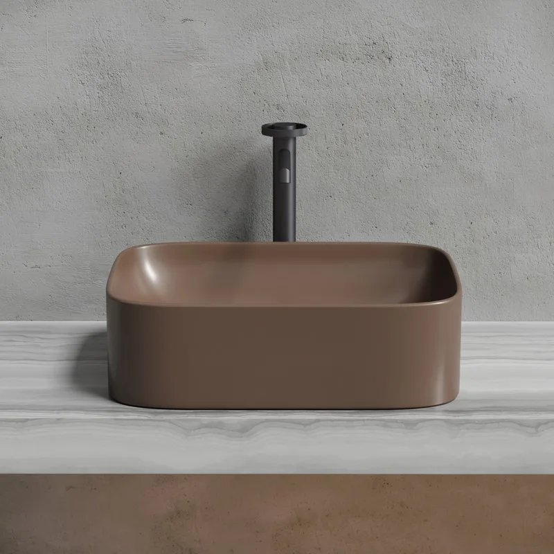 Накладная раковина Ceramicanova Element CN6052MDB темно-коричневая матовая Sancos — официальный сайт