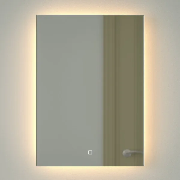 Зеркало Defesto Glow DF 2514S 50х70 с LED-подсветкой, 3000 K, сенсорный выключатель