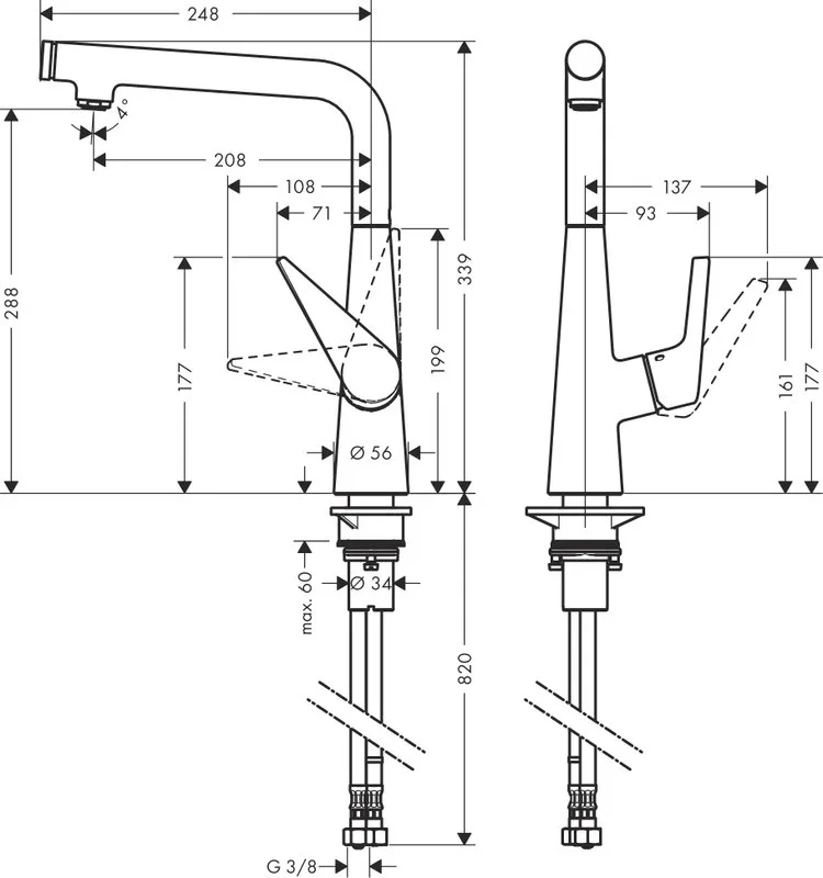 Смеситель для кухни Hansgrohe Talis Select M51 72820000 хром Sancos — официальный сайт