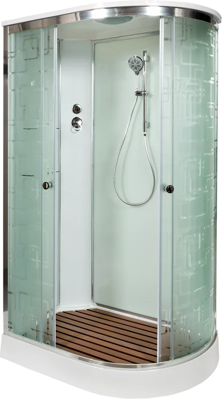 Душевая кабина DTO EM1511L 110х80, профиль хром, стекло матовое с узором Sancos — официальный сайт