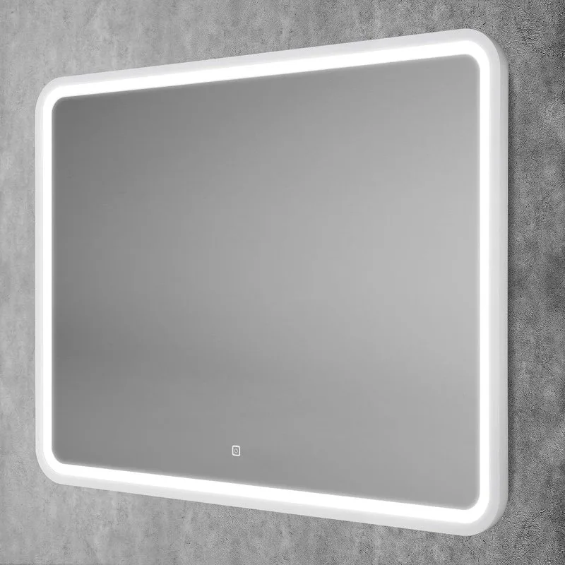 Зеркало Art&Max Genova White 100х80 белое, с LED-подсветкой, 6000К Sancos — официальный сайт