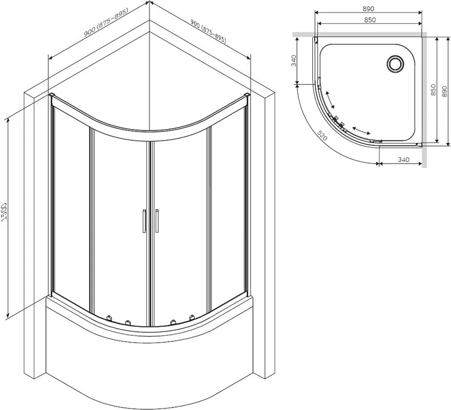 Душевой уголок AM.PM Gem Deep W90G-401A090WT 90x90 Sancos — официальный сайт