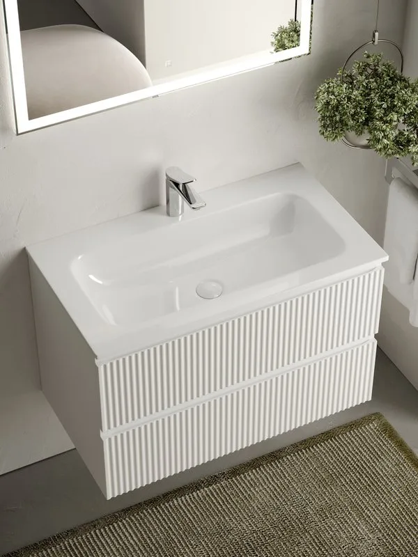 Тумба с раковиной Sancos Snob R 80 см, bianco Sancos — официальный сайт
