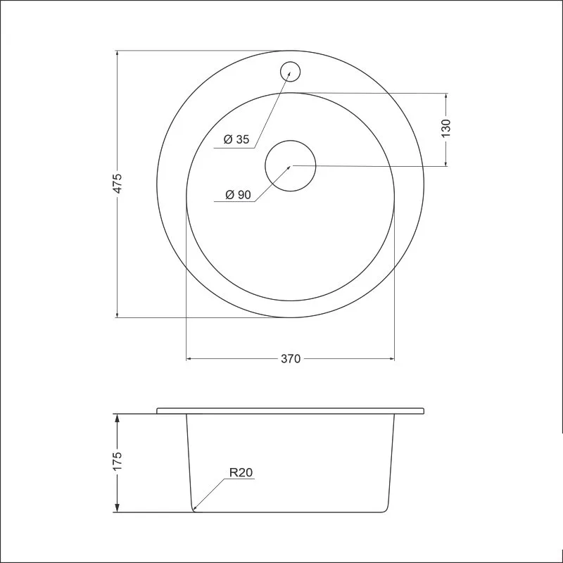 Мойка кухонная Emar Quartz EMQ-1475.C Морион Sancos — официальный сайт
