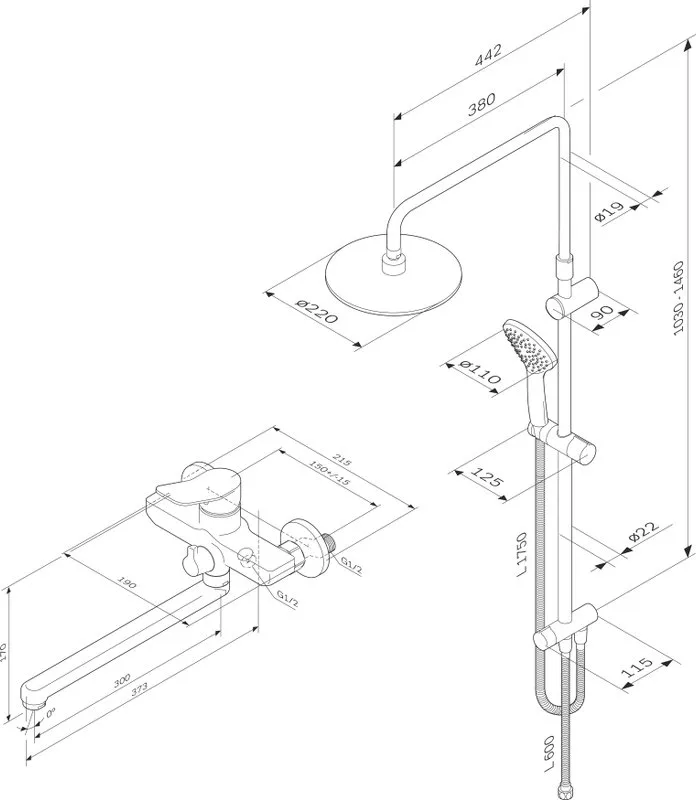 Душевая стойка AM.PM X-Joy F40885A94, со смесителем Sancos — официальный сайт