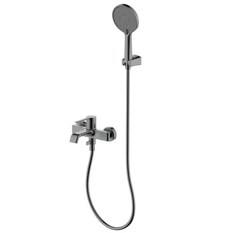 Смеситель для ванны с душевым гарнитуром, метал Gun metal, AQUAme Asti AQM6412GM Sancos — официальный сайт