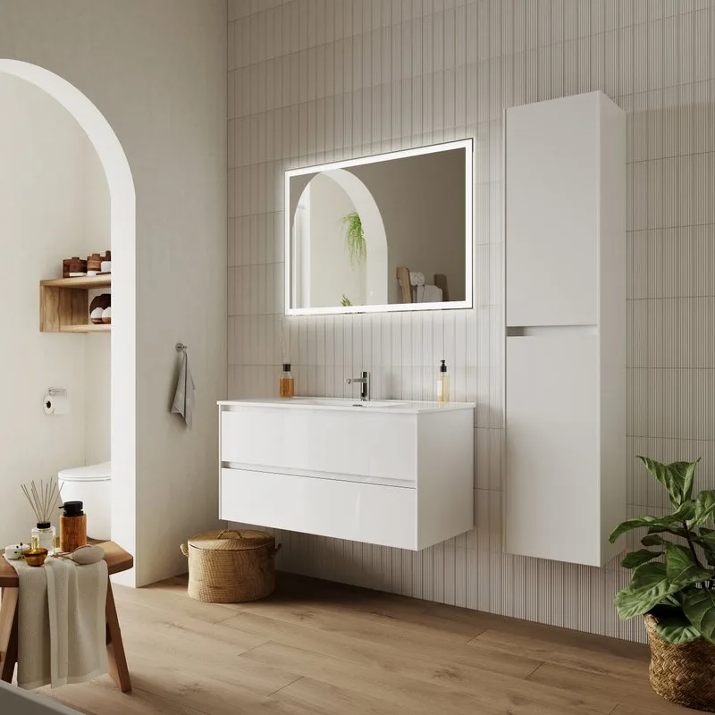 Тумба с раковиной Sancos Cento 100 см белый глянец Sancos — официальный сайт