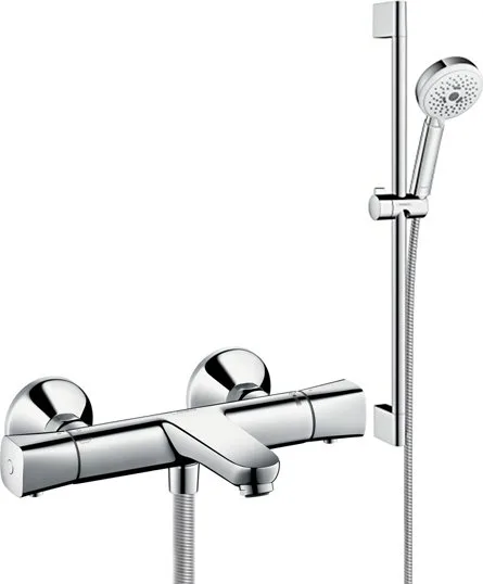 Термостатический смеситель Hansgrohe Ecostat universal 13123000, + Душевой гарнитур Hansgrohe Cromet Sancos — официальный сайт