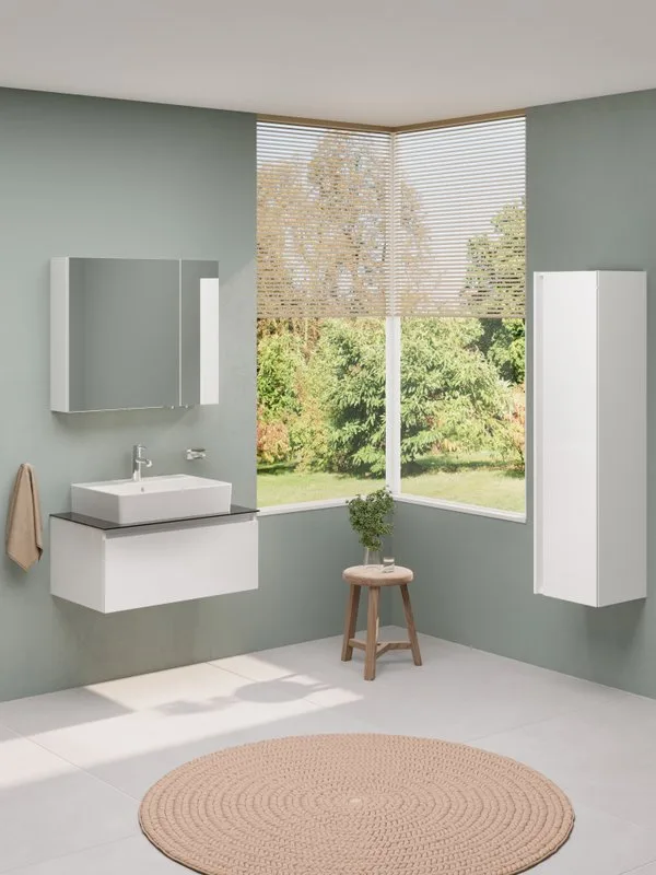 Шкаф-пенал для ванной VitrA Nuo 35 глянцевый белый Sancos — официальный сайт