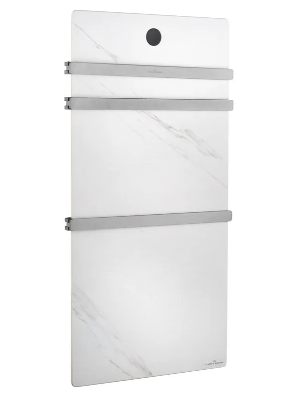 Полотенцесушитель электрический Wonzon & Woghand WW-A503-BR белый мрамор, брашированный никель Sancos — официальный сайт