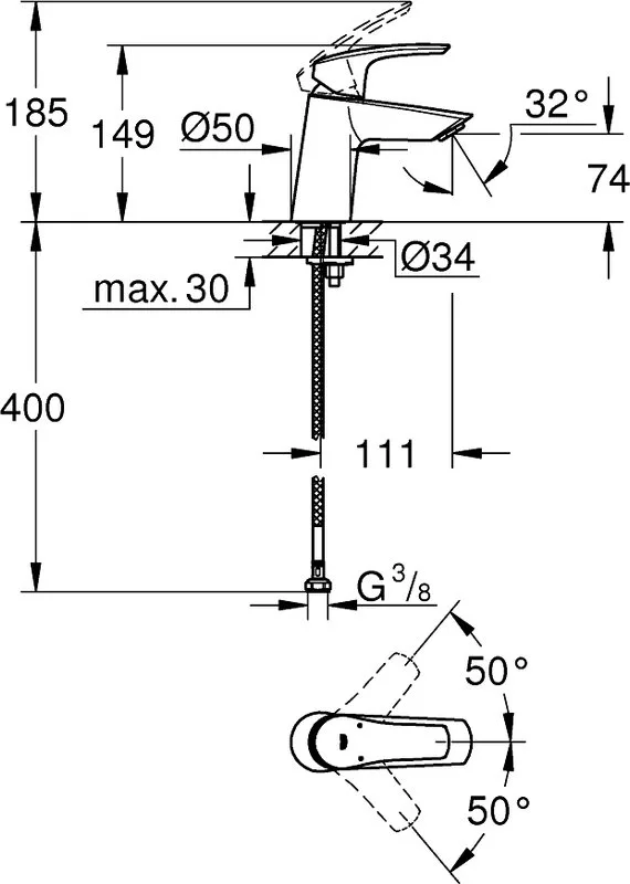 Смеситель для раковины Grohe Eurosmart 23967003 Sancos — официальный сайт
