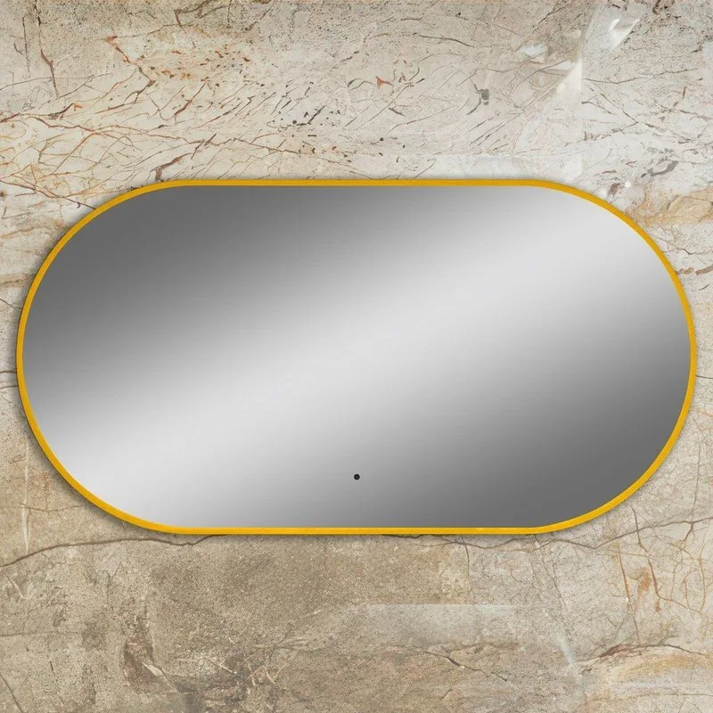 Зеркало Art&Max Torino Gold 55х105 золотое, с LED-подсветкой, 6000k Sancos — официальный сайт