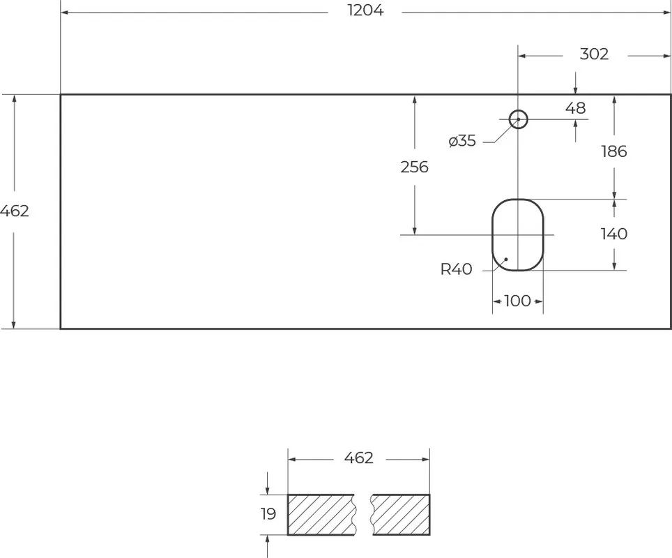 Столешница в ванную под раковину BelBagno EK-120-AS-BO-R bianco opaco Sancos — официальный сайт