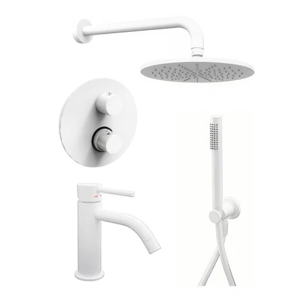 Комплект для ванной Paffoni Light KITLIQ018BO071 С ВНУТРЕННЕЙ ЧАСТЬЮ, белый матовый Sancos — Оригинал