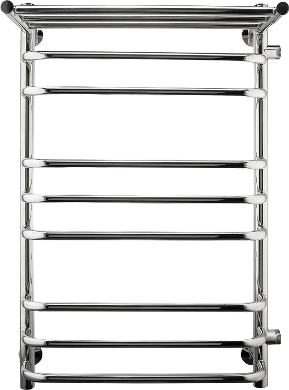 Полотенцесушитель водяной Indigo Brace LBCW80-50PR-б/п-60 боковое подключение, с полкой, серебристый Sancos — официальный сайт